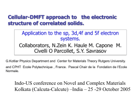 Cellular-DMFT approach to   the electronic structure of correlated solids. systems.