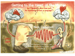 Getting to the Heart of the Matter ; Nick Campbell LREC
