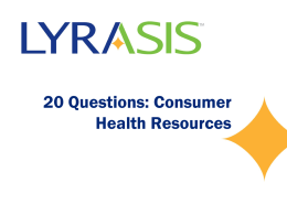 20 Questions: Consumer Health Resources