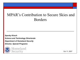 MPAR’s Contribution to Secure Skies and Borders