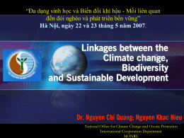 Linkages between the Climate change, Biodiversity and Sustainable Development