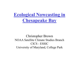Ecological Nowcasting in Chesapeake Bay Christopher Brown NOAA Satellite Climate Studies Branch
