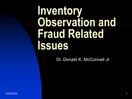 Inventory Observation and Fraud Related Issues