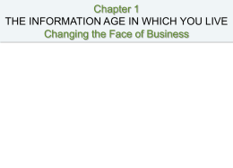 Chapter 1 Changing the Face of Business