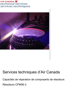 Services techniques d’Air Canada Capacités de réparation de composants de réacteurs