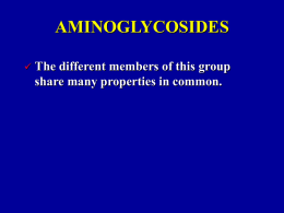 AMINOGLYCOSIDES The different members of this group share many properties in common. 