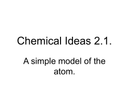 Chemical Ideas 2.1. A simple model of the atom.