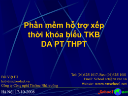 Phần mềm hỗ trợ xếp thời khóa biểu TKB DA PT THPT www.vnschool.net