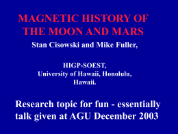 MAGNETIC HISTORY OF THE MOON AND MARS
