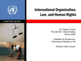 International Organization, Law, and Human Rights