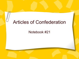 Articles of Confederation Notebook #21