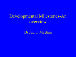 Developmental Milestones-An overview Dr Judith Meehan