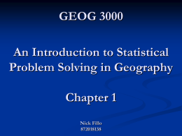 GEOG 3000 An Introduction to Statistical Problem Solving in Geography Chapter 1
