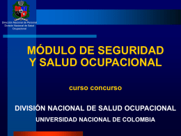 MÓDULO DE SEGURIDAD Y SALUD OCUPACIONAL curso concurso DIVISIÓN NACIONAL DE SALUD OCUPACIONAL
