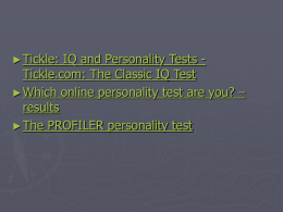 Tickle: IQ and Personality Tests - Tickle.com: The Classic IQ Test