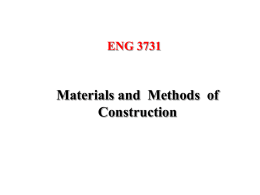 Materials and  Methods  of Construction ENG 3731 1