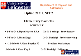 Option 212: UNIT 2 Elementary Particles