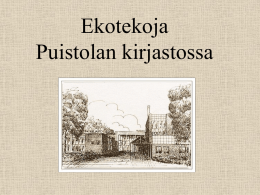 Ekotekoja Puistolan kirjastossa