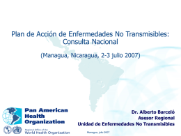 Plan de Acción de Enfermedades No Transmisibles: Consulta Nacional Dr. Alberto Barceló