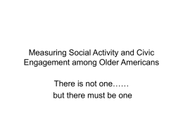 Measuring Social Activity and Civic Engagement among Older Americans