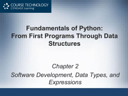 Fundamentals of Python: From First Programs Through Data Structures Chapter 2