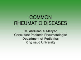 COMMON RHEUMATIC DISEASES