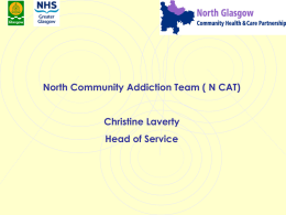 North Community Addiction Team ( N CAT) Christine Laverty Head of Service