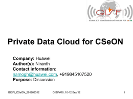 Private Data Cloud for CSeON Company: Author(s): Contact information: