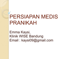 PERSIAPAN MEDIS PRANIKAH Emma Kaysi, Klinik WISE Bandung