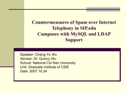 Countermeasures of Spam over Internet Telephony in SIP.edu Support