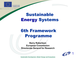 Sustainable Systems 6th Framework Programme