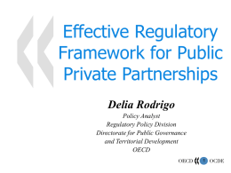 Effective Regulatory Framework for Public Private Partnerships Delia Rodrigo