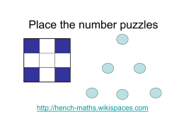 Place the number puzzles -maths.wikispaces.com