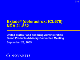 Exjade (deferasirox; ICL670) NDA 21-882