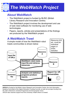 The WebWatch Project About WebWatch
