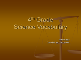 4 Grade Science Vocabulary th
