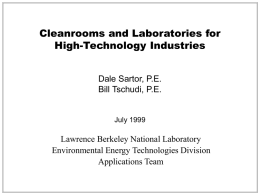 Cleanrooms and Laboratories for High-Technology Industries