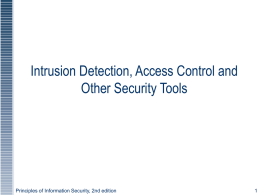 Intrusion Detection, Access Control and Other Security Tools 1