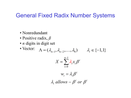  General Fixed Radix Number Systems   