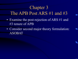 Chapter 3 The APB Post ARS #1 and #3