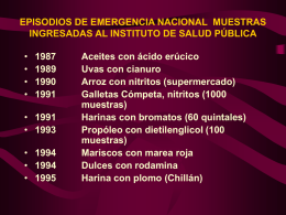 EPISODIOS DE EMERGENCIA NACIONAL  MUESTRAS 1987 1989