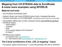 Mapping from CH-STRADA data to EuroRoads Material and tools