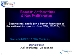 Reactor Antineutrinos &amp; Non Proliferation : Muriel Fallot