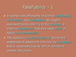 Falsifiability - 1