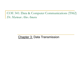 COE 341: Data &amp; Computer Communications (T062) Dr. Marwan Abu-Amara