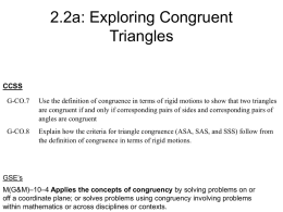 2.2a: Exploring Congruent Triangles CCSS