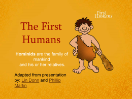 The First Humans Hominids mankind