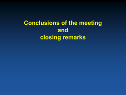 Conclusions of the meeting and closing remarks