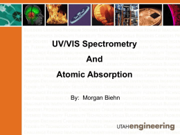 UV/VIS Spectrometry And Atomic Absorption By:  Morgan Biehn