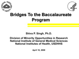 Bridges To the Baccalaureate Program